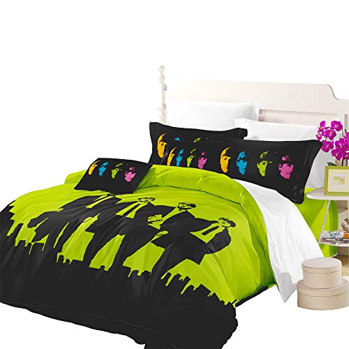 no!no! Beatles Bedding 3 Pieces Double Size Cartoon Duvet Cover Quilt with The Picture of Beatles +1 Pillowcase - Les Beatles, Paul McCartney, John Lennon, RIngo Starr, George Harrison no!no! Beatles Bedding 3 Pieces Double Size Cartoon Duvet Cover Quilt with The Picture of Beatles +1 Pillowcase