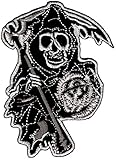 7 x 9,5 cm fvlmre Biker Chopper Sons of Anarchy MC Totenkopf Motorrad Aufnäher Bügelbild Aufbügler Iron on Patches Applikation Tattoo