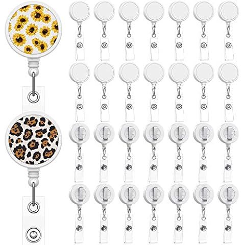 28 Blank Sublimation Badge Holders with Clip Cover