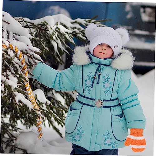 FRCOLOR 3Pairs Full Finger Knitting Gloves of Winter Gloves for Ages Warm and Comfortable Design for Cute Spliced Colors4