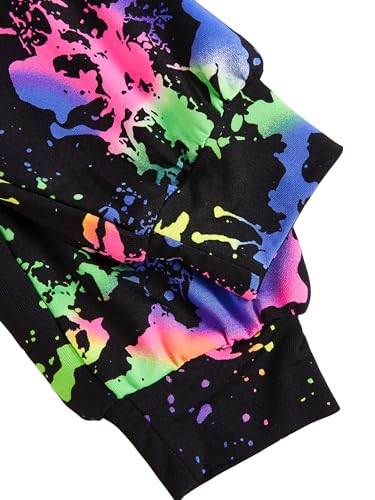 Milumia Girl's Casual Tie Dye Twist Hem Crop Tee Drop Shoulder Long Sleeve T Shirts4