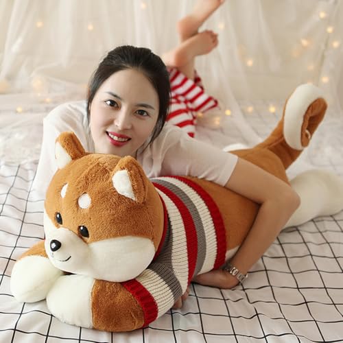柴犬 イヌ 抱き枕 ハスキー ぬいぐるみ クッション 腹ばい枕 大きい 特大 横向き寝 動物 柔らかい 横向き寝 洗える 子ども 女子 プレゼント おもちゃ 120cm 部屋飾り 店飾り バレンタインデー サプライズ スタイル02