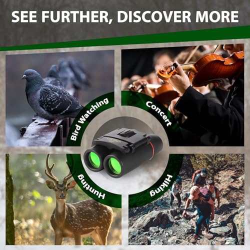 Image of Binoculars for Adults and Kids, High Powered Compact Binoculars | 8x21 Portable Binoculars, for Bird Watching, Cruise Ship, Travel, Concert, Opera, Theater, Hunting Essentials (Black)