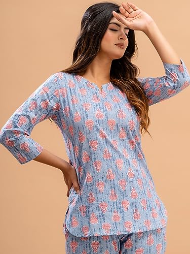 Image of feranoid Women Full Sleeves Cotton Nightsuits