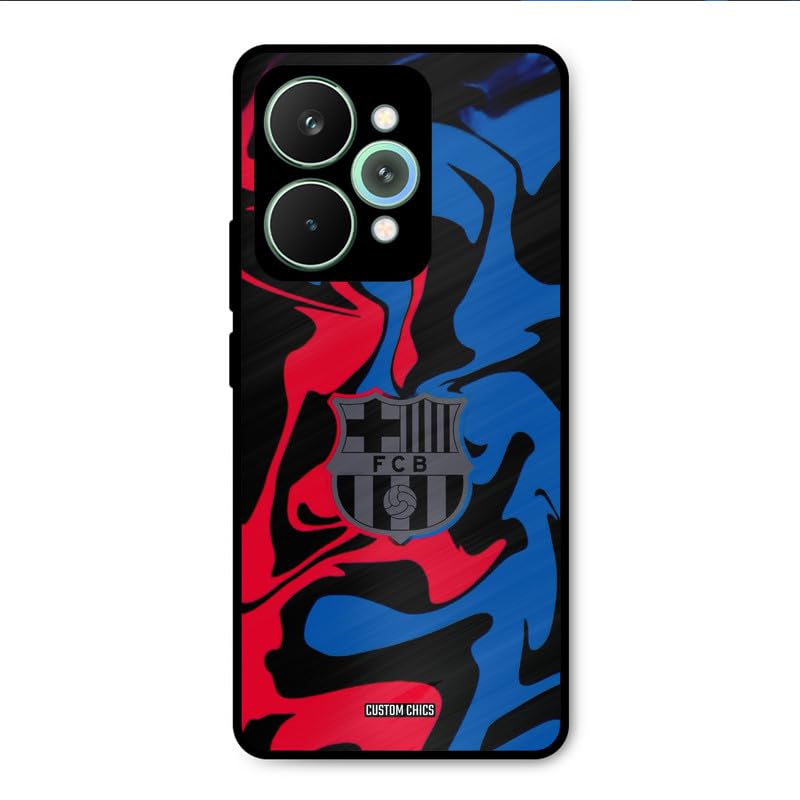 Image of PrintShield FC Barcelona Comic Back Cover for Realme 15 Pro, Shockproof Printed Phone Case with Soft TPU Sides & Anti-Slip Grip