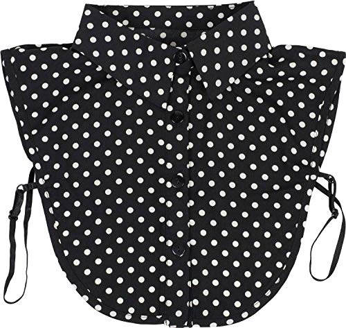 styleBREAKER Damen Blusenkragen Einsatz Punkte Muster, Schwarz-Weiß