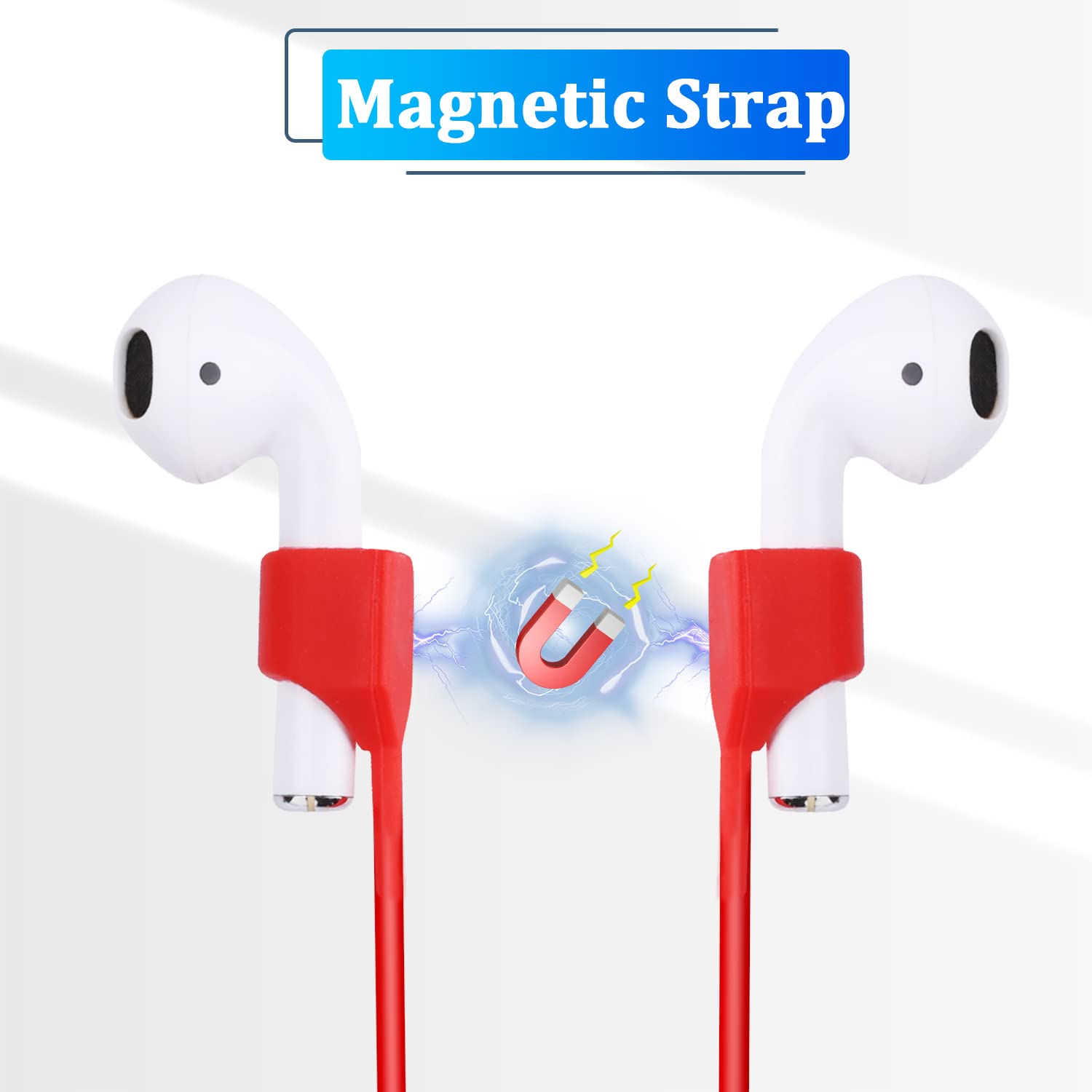 5-tlg. Magnetischer Anti-Verlust-Gurt Für AirPods 1/2/Pro – 70 Cm, Silikon, 5 Farben