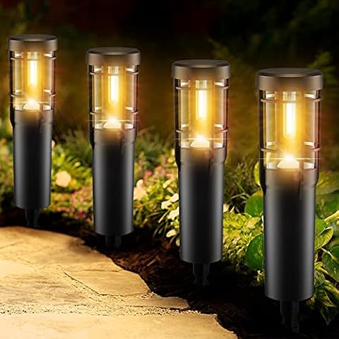 Ainostone Solarleuchten für Garten, 4 Stück Solarlampe Cover