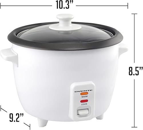 Miniatura 7 de OVENTE Arrocera eléctrica y vaporizador de alimentos, capacidad de cocción de 10 tazas (5 tazas sin cocinar), olla extraíble antiadherente, función