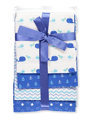 Cribmates 4-Pack Flannel Receiving Blankets - blue, one size