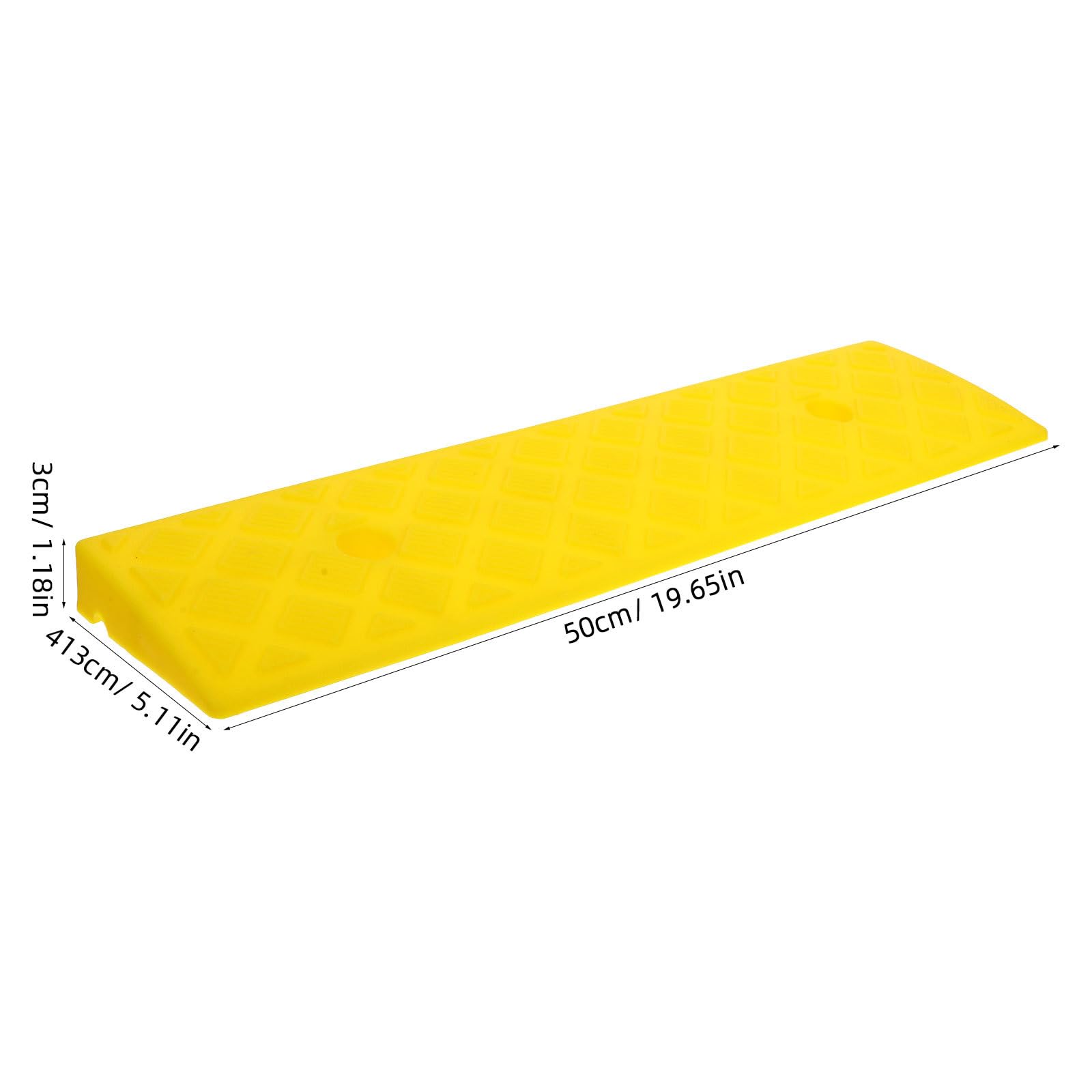 YARNOW Rampa per Soglia in Plastica 2 Pezzi 50x13cm Resistente All'usura e Danni, per Casa e Robot Spazzante Ingresso Mobile Giallo