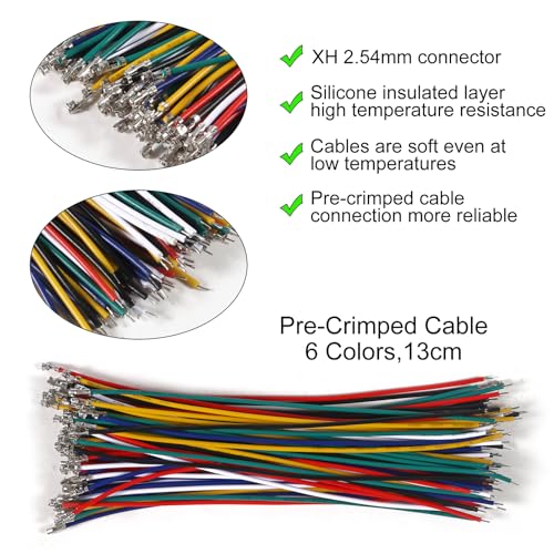 Kit conector XH 2.54mm 2 a 7 pines y cables pre-crimpados miniatura 6
