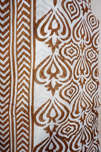 100% Cotton Block Print Sarong - Women's Swimsuit Wrap Cover-Up, Long Beachwear & Resort Apparel3