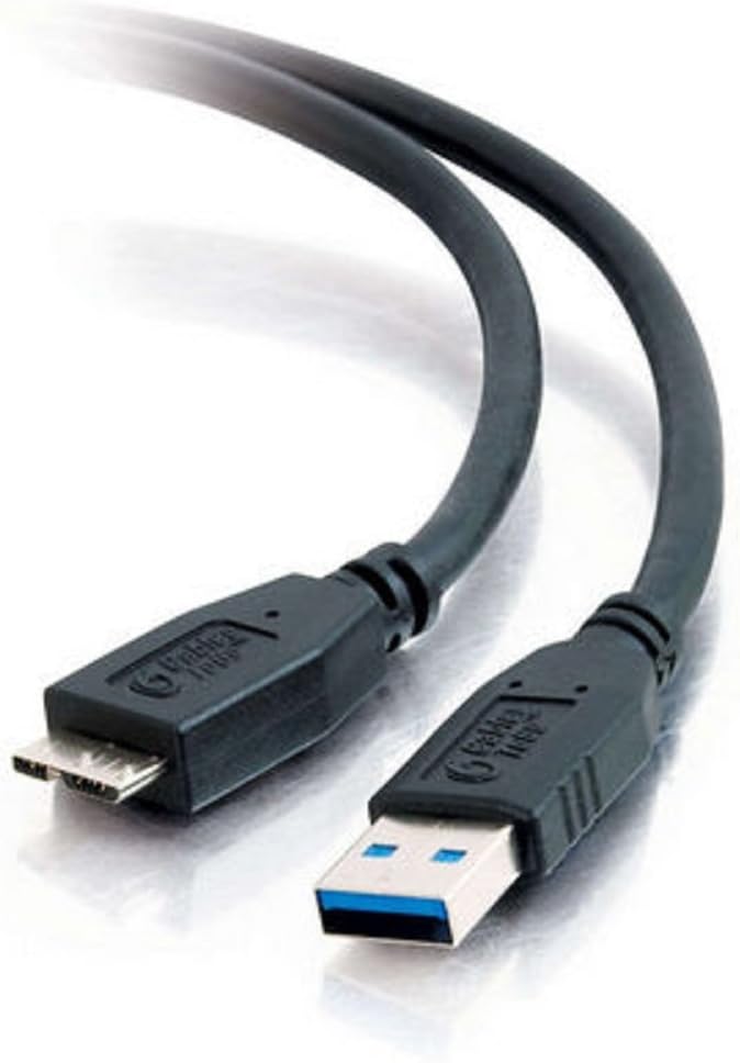 C2G USB Cable, USB 3.0 Cable, USB A to Mirco USB B Cable, 3.28 Feet (1 Meter), Black, Cables to Go 54176