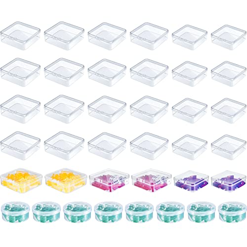 Taiyin 32 Pcs Clear Game Tokens Storage Containers Clear Plastic Beads Storage Containers Mixed Sizes Boxes for Game Components, Empty Organizer Box with Lids for Dice, Tokens, Beads