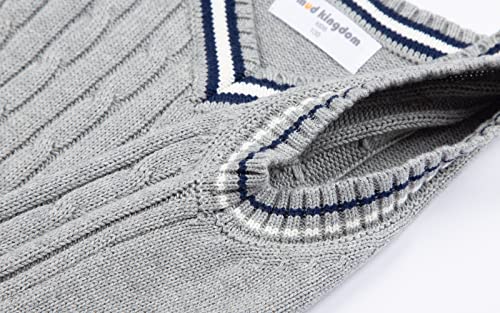 Chaleco de punto de algodón para niños con cuello en V clásico 6