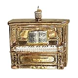 Old World Christmas Brown Upright Piano Glass Blown Ornament for Christmas Tree