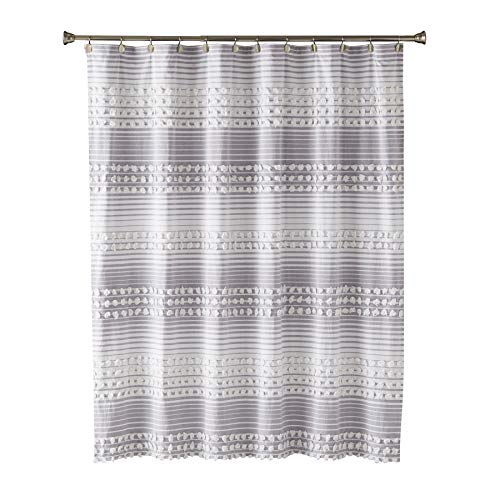 SKL Home by Saturday Knight Ltd. Puffed Stripe Fabric Shower Curtain, Grey/White