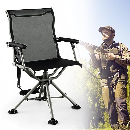 Image of Tangkula 360 Degree Swivel Hunting Chair with 4 Adjustable Aluminum Legs