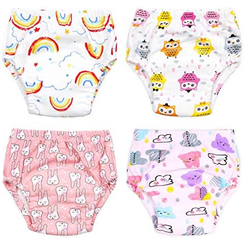 Max Shape Potty Training Pants Girls 2T,3T,4T,Toddler Training Underwear for Baby Girls 4 Pack White 3T Cover