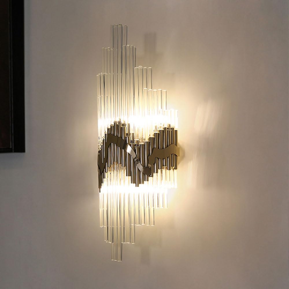 Apliques de Pared Modernos para Dormitorio Apliques de Pared Estilo Granja para Sala de Estar Luz Nocturna Lámpara de Pared para Habitación Infantil Luz de Tocador de Cristal para Baño