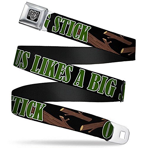 Cinturón de seguridad de tela Buckle-Down resistente con patrón Big Sticks para adultos