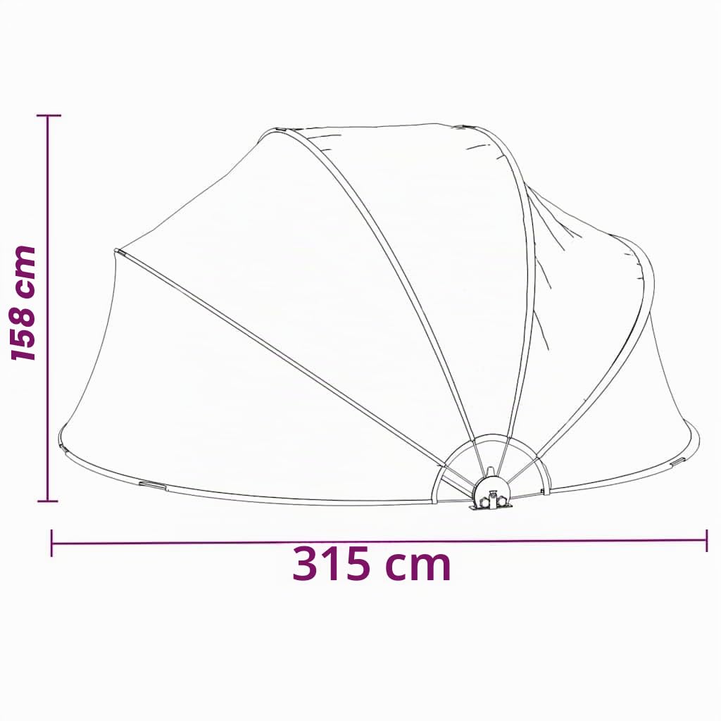 vidaXL Dôme de Piscine Rond 376x188 cm PVC