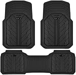 CAR PASS Caoutchouc lourd Car Tapis de sol, étanche à l'eau profonde Car Mats Tout temps, Universal Trim-to Fit Tapis de sol pour automobiles Car SUV Van camion, Linges de sol durables Solid Black