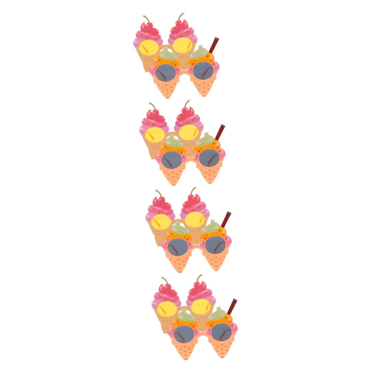 Levemolo 8 Pièces Lunettes Décoratives Glace Fantaisie pour Fête Dété Lunettes Soleil Hawaïennes Accessoires Photo Originaux pour Adultes et Festivals Plage