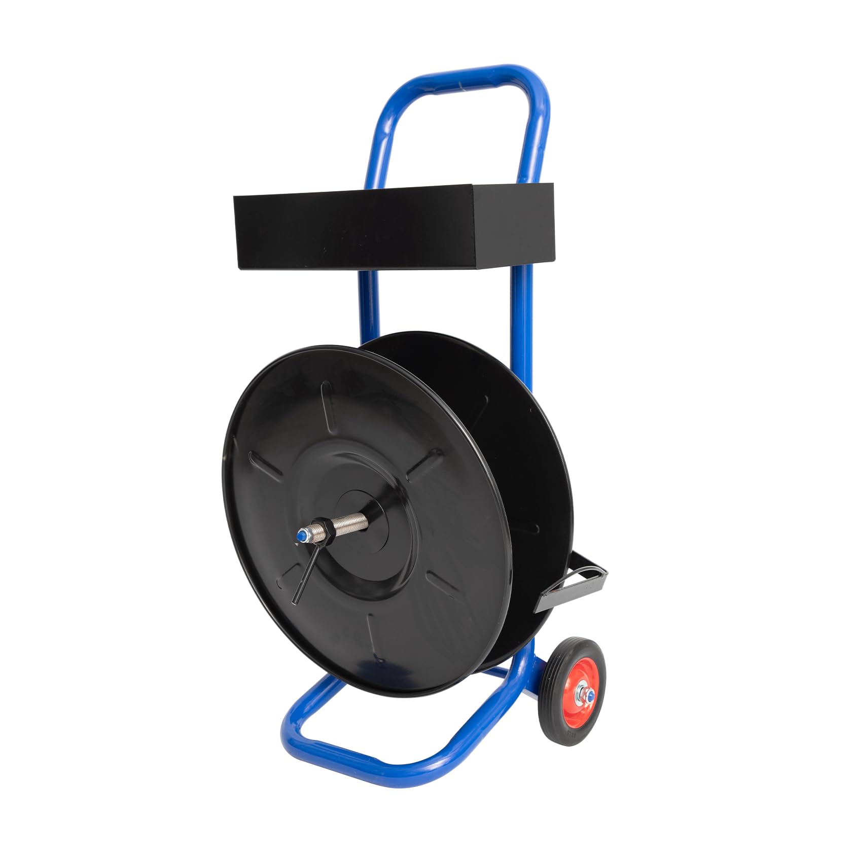 Hymula Heavy Duty Banding Strapping Cart Dispenser for Poly/Plastic Steel/Fiber Strapping, 8" Core Size, Portable Tubular Frame with Built-in Tray,