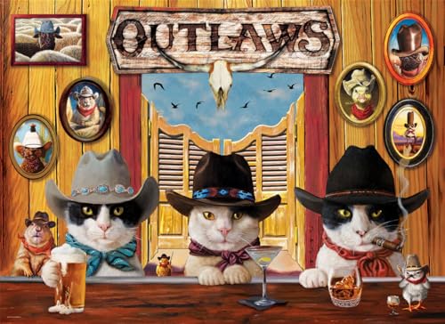 Outlaws, Cats, Family Oversize Puzzles, Eurographics Jigsaw Puzzles, 500 pcs miniatura 2
