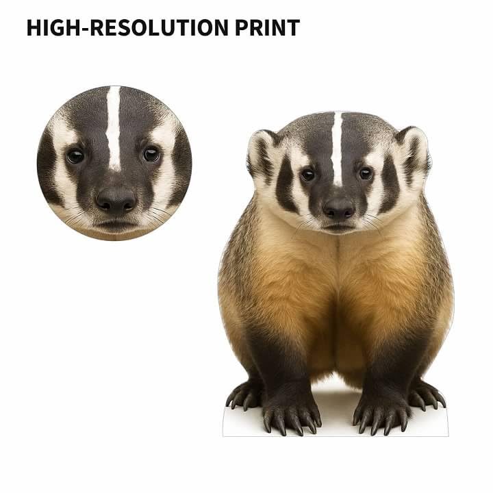 Image of American Badger 3FT Life Size Cardboard Cutout - A Fun Animal Standup for Photo Booths, Birthday Parties, and Events