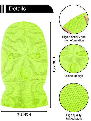 Image of SATINIOR 3 Holes Ski Mask Full Face Cover Outdoor Balaclava Winter Knitted Neck Gaiter for Halloween Sports Cycling