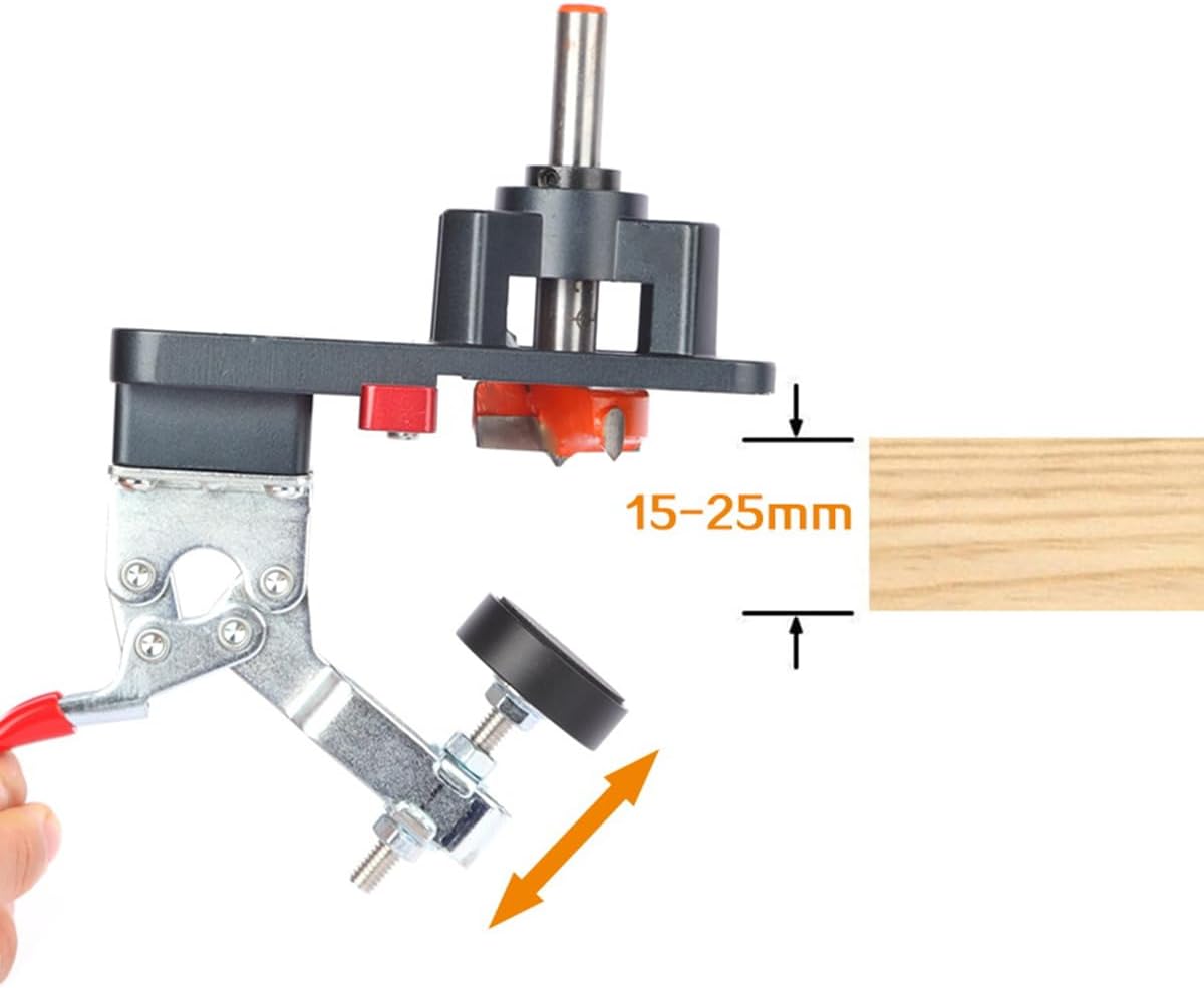 35mm Concealed Door Hinge Jig, Quick Punch Cabinet Hardware Jig, Aluminum Alloy Cabinet Hinge Jig Hinge Hole Drilling Jig for Woodworking Cabinet & Door Hinge Installation