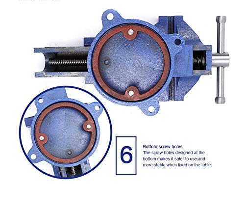 KATSU Tornillo de Banco 5" 125mm 5,2kg, Resistente de 360 Grados Base Giratoria Torno Fresadora Mesa Banco de Trabajo Abrazadera para Mecánicos e Ingenieros 402351