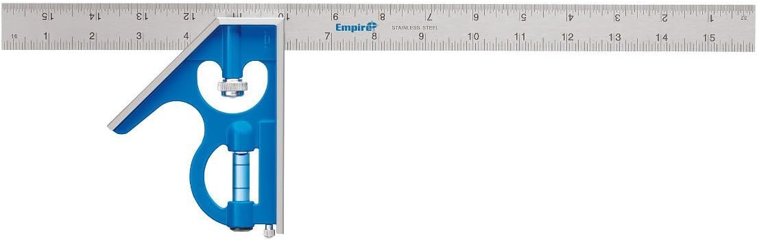 Empire Level E280 16-Inch Heavy Duty Professional Combination Square w/Etched Stainless Steel Blade and True BlueR Vial