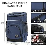 30L Insulated Picnic Backpack Thremal Cooler Backpack Leakproof Cool Bag Blue - Image 2