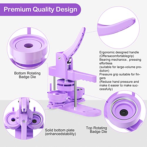 Machine à badges 25 32 58mm Zimiking avec 300 boutons plastiques et coupe-cercle - 3