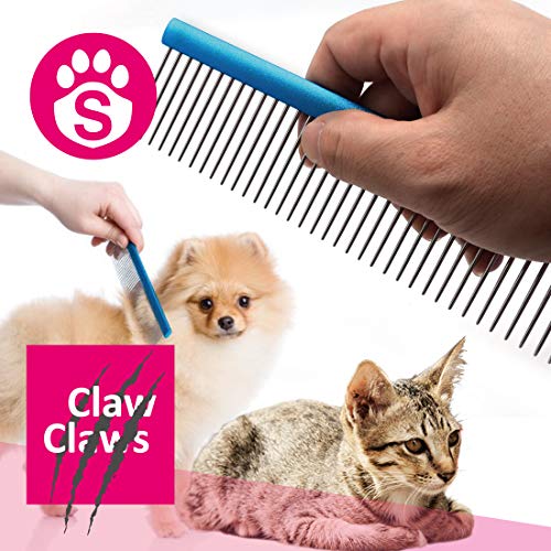 Claw Claws Greyhound Comb with Oval Handle for Dogs and Cats, Removing and Shedding Matted