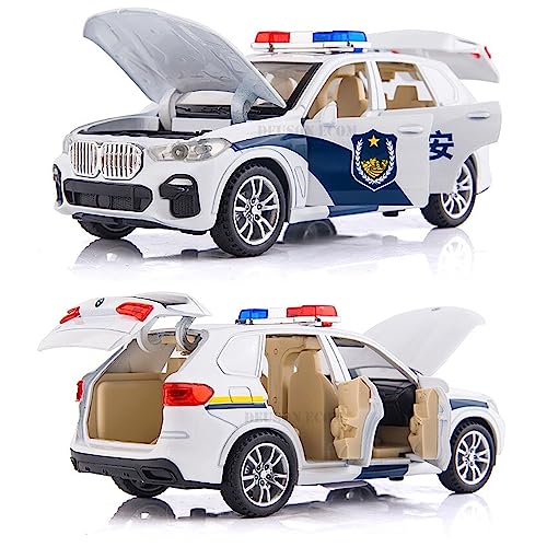 Image of DARVICE Exclusive Alloy Metal Pull Back Die cast Metal Car 1:32 Police Diecast Pullback Toy car with Openable Doors & Light, Music Toys for Kids