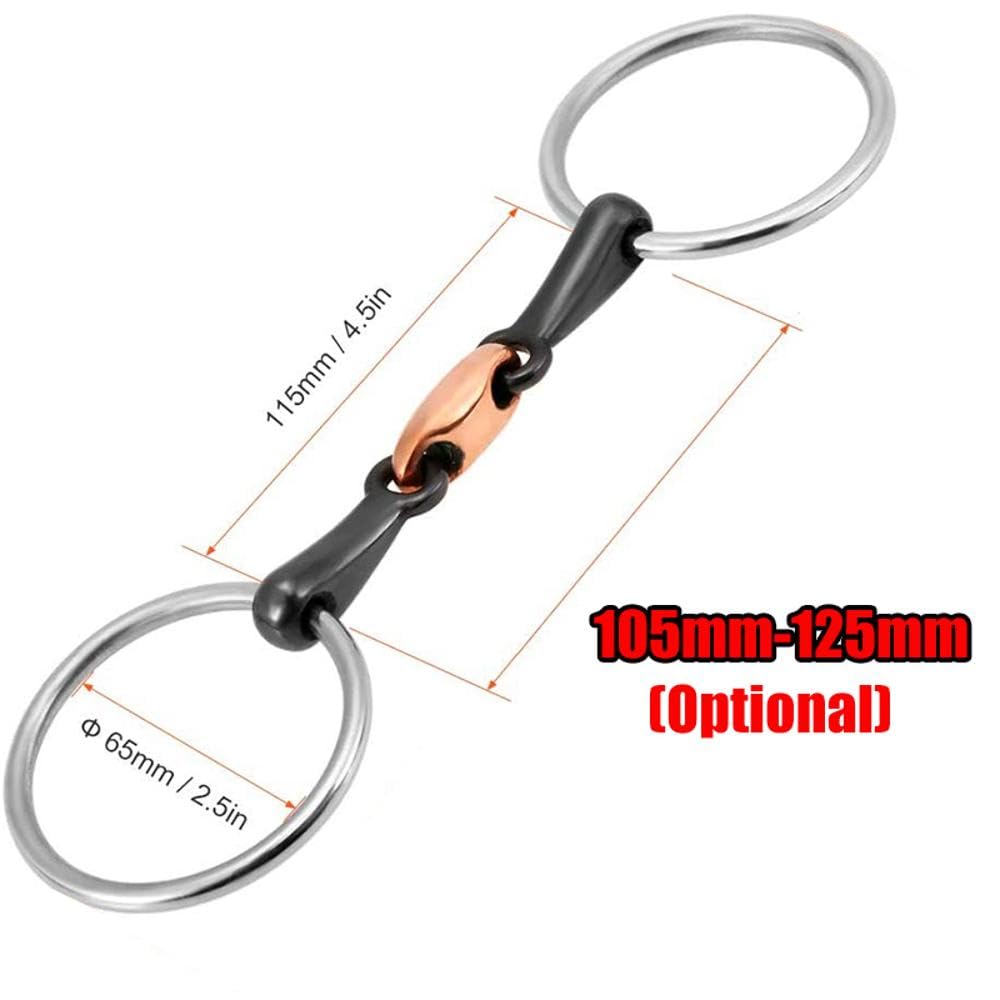 TopHomer Pferd Trensengebiss, 125mm Edelstahl Pferd Mund Gebiss Kupfer Mund Tack Trensengebiss für Stunden Training Rennen