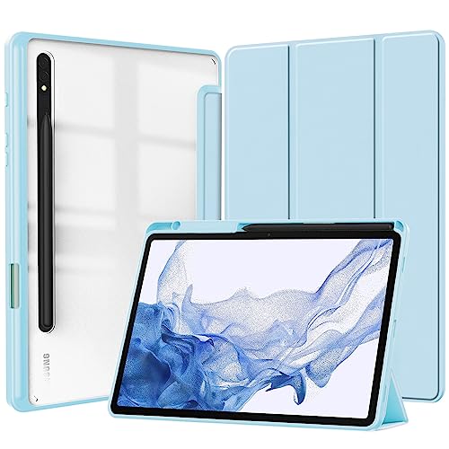 Étui intelligent Galaxy Tab S11 Ultra bleu ciel idéal pour travailler en déplacement