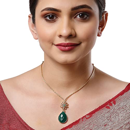 Gold-Plated Teardrop Long Necklace
