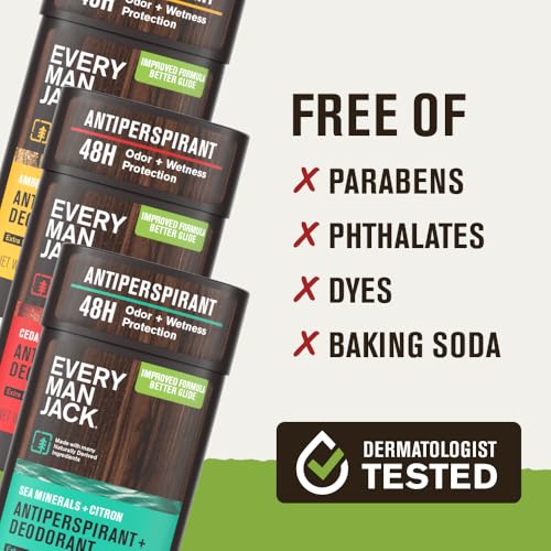 Image of Every Man Jack Antiperspirant Deodorant for Men, Variety pack of 3 Scents