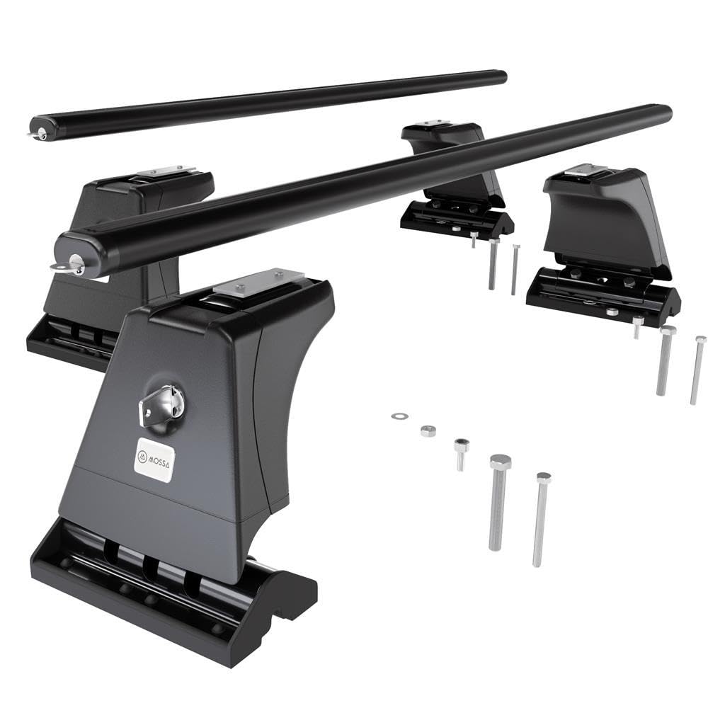 Barre Portatutto In Acciaio Per Fiat Doblo III Van 2010-2016, Nere, Per Tetti Con Corrimano, Carico 75 Kg, Certificato TÜV