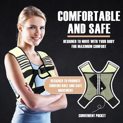 Image of NATURELUX Weighted Vest Men or Women - 5 /10 /15 /20 /25 /30lbs Weights with Reflective Stripe, Weighted Vest for Workout Equipment for Strength Training Running - Walking Weight Loss