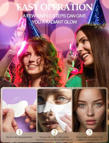Silver Freckles Face Tattoo - 8 PCS Makeup Patches, Glow Up Face Glitter Speckles Patches, Cute Makeup Accessories for Women - Image 6
