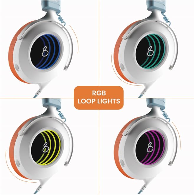 Image of Armor Version.H1 Wired Over Ear Gaming Headphones with Mic (Detachable) | 50mm Neodymium Drivers with 7.1 Surround Sound & Noise Cancellation | RGB Loop Lights & Type C | for PC /PS /Xbox /Nintendo