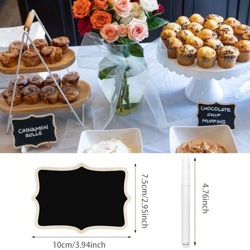image for Bayfurui 12pcs Mini Chalkboard Signs with Stand,Food Labels for Party 