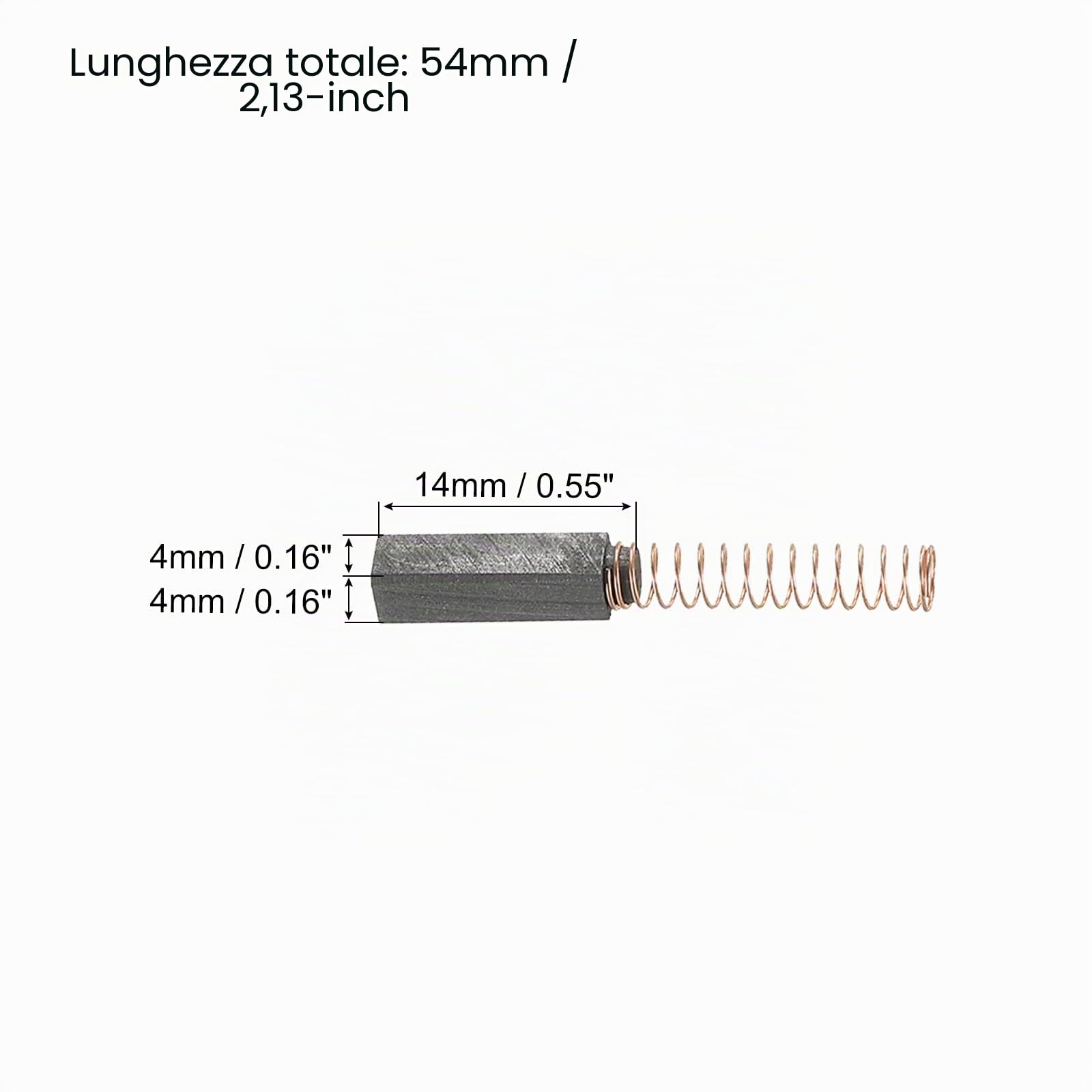 PATIKIL Carbonio Spazzole Spazzola di Carbone di Ricambio 14x4x4mm per Motori Elettrici Potenza Strumento Angolo Smerigliatrice Tavolo Ricambio Parte Riparazione, 4pz
